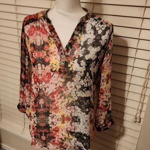 Floral sheer blouse
